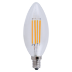 Dimmable Filament Candelabra 4w LED (40w eqv) Cases of 50 4 watt Filament LED Candelabra 40 watt Eqv 15K lifetime hours 2700K