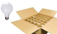 GlobeC60 bulb outside of a box with several additional bulbs